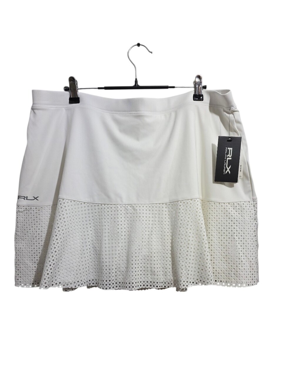 RLX Ralph Lauren Golf Skort Eyelet White Pickleball Skirt Women's Size XL